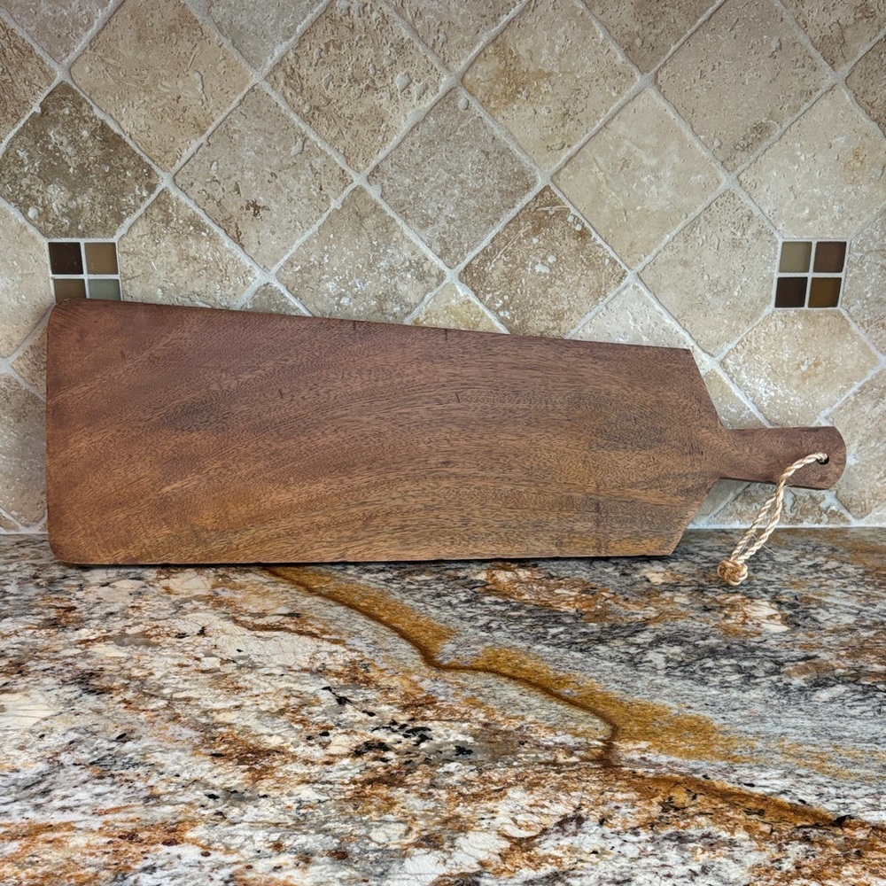 Pottery Barn Large Wooden Serving Board with Handle